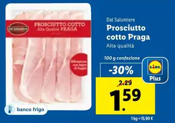 Lidl Dal Salumiere Prosciutto cotto Praga 100 g confezione offerta