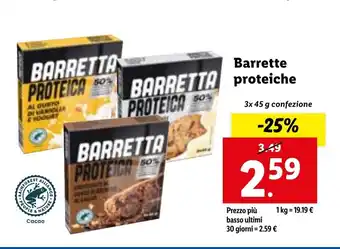 Lidl Barrette proteiche 3x 45 g confezione offerta