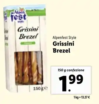 Lidl Alpenfest Style Grissini Brezel 150 g confezione offerta