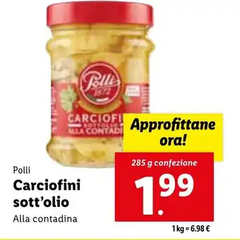 Polli Carciofini sott'olio 285 g confezione