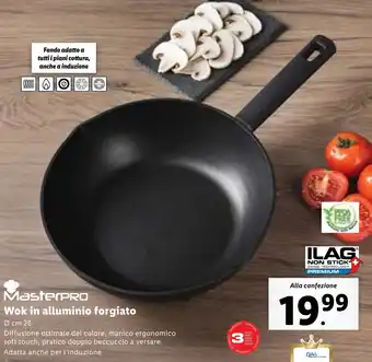 MasterPRO Wok in alluminio forgiato