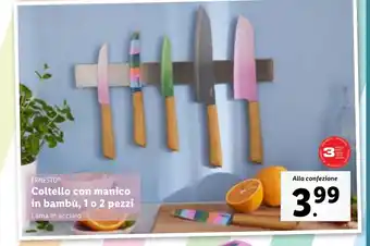 Lidl ERNESTO Coltello con manico in bambù, 1 o 2 pezzi offerta