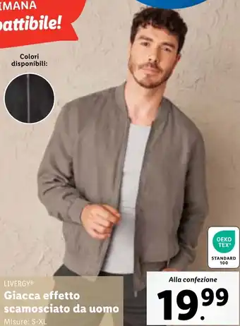 Lidl LIVERGY Giacca effetto scamosciato da uomo offerta