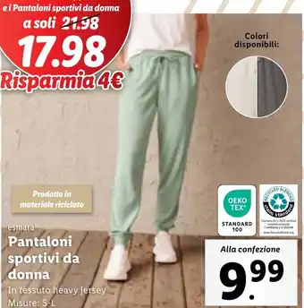 Lidl Pantaloni sportivi da donna offerta