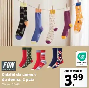 Lidl Calzini da uomo e da donna, 2 paia offerta