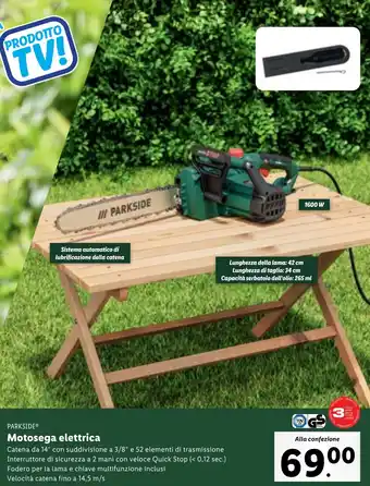 Lidl PARKSIDE Motosega elettrica offerta