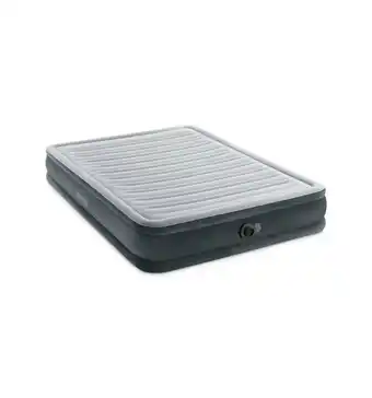Eurobrico Materasso matrimoniale autogonfiante intex 'airbed dura-beam comfort-plush mid-rise' colore grigio chiaro e pompa integrata, offerta