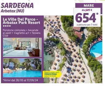 Lidl SARDEGNA Arbatax (NU) Le Ville Del Parco - Arbatax Park Resort offerta