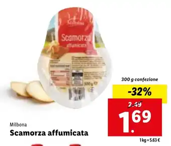 Lidl Milbona Scamorza affumicata 300 g confezione offerta