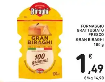 Spazio Conad FORMAGGIO GRATTUGIATO FRESCO GRAN BIRAGHI 100 g offerta