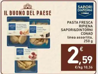 Spazio Conad PASTA FRESCA RIPIENA SAPORI&DINTORNI CONAD linea assortita 250 g offerta