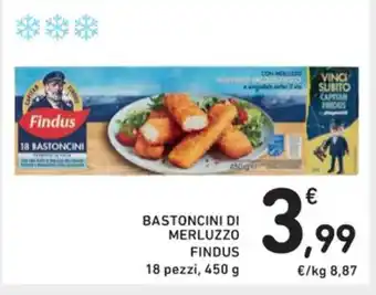 Spazio Conad BASTONCINI DI MERLUZZO FINDUS 18 pezzi, 450 g offerta