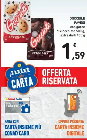 GOCCIOLE PAVESI con gocce di cioccolato 500 g, extra dark 400 g