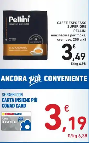 CAFFÈ ESPRESSO SUPERIORE PELLINI macinatura per moka, cremoso, 250 g x2