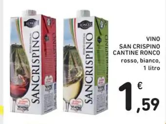 Spazio Conad VINO SAN CRISPINO CANTINE RONCO rosso, bianco, 1 litro offerta