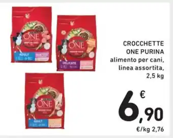 Spazio Conad CROCCHETTE ONE PURINA alimento per cani, linea assortita, 2,5 kg offerta