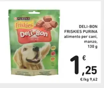 Spazio Conad DELI-BON FRISKIES PURINA alimento per cani, manzo, 130 g offerta