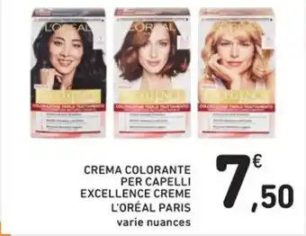 Spazio Conad CREMA COLORANTE PER CAPELLI EXCELLENCE CREME L'ORÉAL PARIS varie nuances offerta