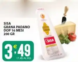 Sisa SISA GRANA PADANO DOP 16 MESI 200 GR offerta