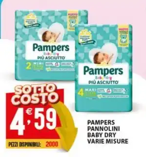 Sisa PAMPERS PANNOLINI BABY DRY VARIE MISURE offerta