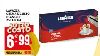 Sisa LAVAZZA CREMA E GUSTO CLASSICO 250 GR X 4 offerta