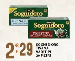 Sisa SOGNI D'ORO TISANA VARI TIPI 20 FILTRI offerta