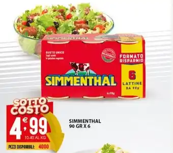 Sisa SIMMENTHAL 90 GR X 6 offerta