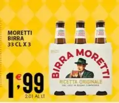 Sisa MORETTI BIRRA 33 CL X 3 offerta