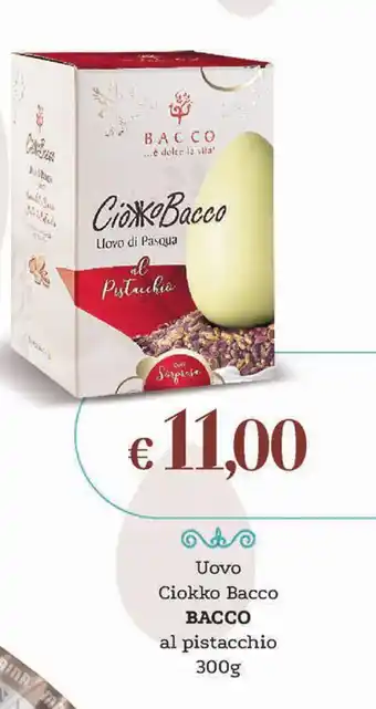 Altasfera Uovo Ciokko Bacco BACCO al pistacchio 300 g offerta