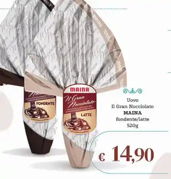 Altasfera Uovo Il Gran Nocciolato MAINA fondente/latte 520g offerta