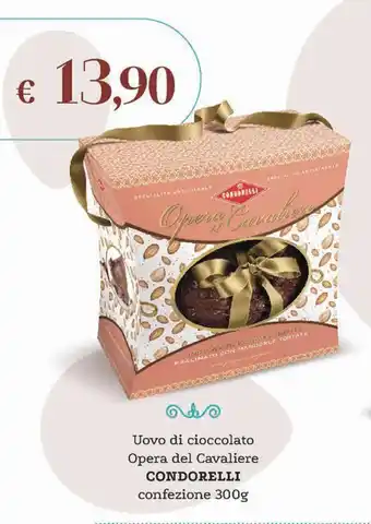 Altasfera Uovo di cioccolato Opera del Cavaliere CONDORELLI confezione 300g offerta