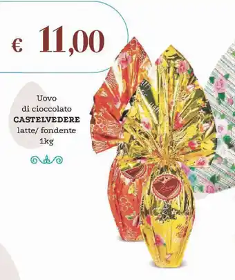 Uovo di cioccolato CASTELVEDERE latte/ fondente 1kg