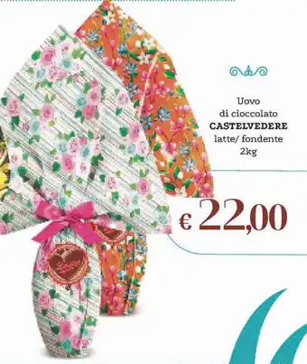 Altasfera Uovo di cioccolato CASTELVEDERE latte/ fondente 2kg offerta