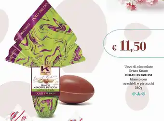 Altasfera Uovo di cioccolato Ernst Knam DOLCI PREZIOSI bianco con arachidi e pistacchi 350g offerta