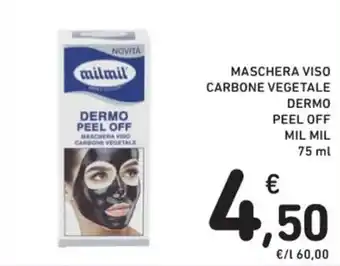 Spazio Conad MASCHERA VISO CARBONE VEGETALE DERMO PEEL OFF MIL MIL 75 ml offerta