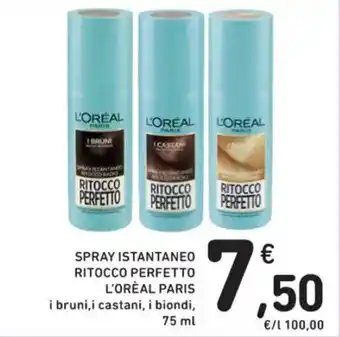 Spazio Conad SPRAY ISTANTANEO RITOCCO PERFETTO L'OREAL PARIS i bruni,i castani, i biondi, 75 ml offerta
