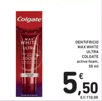 Spazio Conad DENTIFRICIO MAX WHITE ULTRA COLGATE active foam, 50 ml offerta