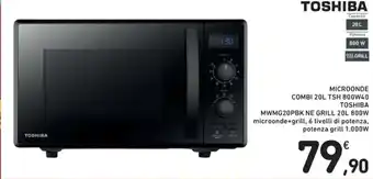 MICROONDE COMBI 20L TSH 800W40 TOSHIBA MWMG20PBK NE GRILL 20L 800W