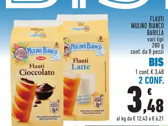 Conad FLAUTI MULINO BIANCO BARILLA vari tipi 280 g conf. da 8 pezzi offerta