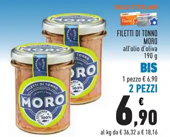 Conad FILETTI DI TONNO MORO all'olio d'oliva 190 g offerta