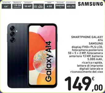 Spazio Conad SMARTPHONE GALAXY A14 SAMSUNG offerta