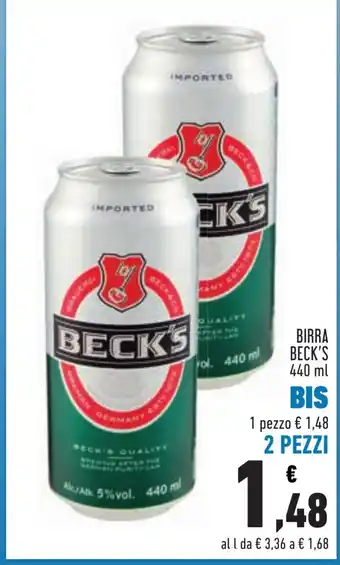 Conad BIRRA BECK'S 440 ml offerta