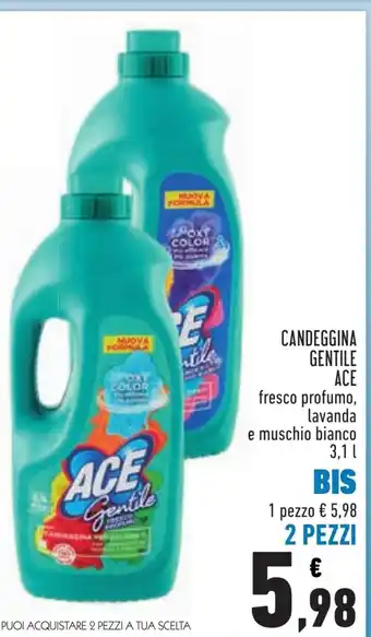 Conad CANDEGGINA GENTILE ACE fresco profumo, lavanda e muschio bianco 3,1 L offerta