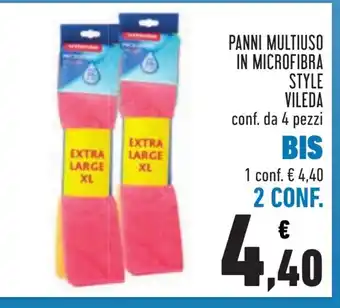 Conad PANNI MULTIUSO IN MICROFIBRA STYLE VILEDA conf. da 4 pezzi offerta
