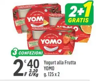 Supermercati Dok Yogurt alla Frutta YOMO g. 125 x 2 offerta