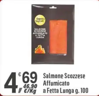 Supermercati Dok Salmone Scozzese Affumicato a Fetta Lunga g. 100 offerta