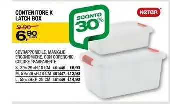 Bricofer Keter Contenitore K Latch Box offerta