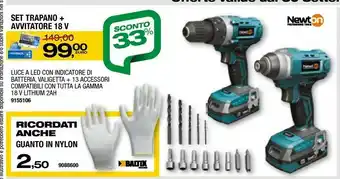 Bricofer Newton Set Trapano + Avvitatore 18v offerta