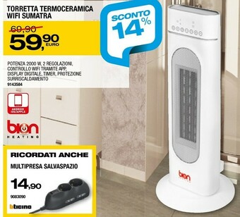 Bricofer Bion Torretta Termoceramica Wifi Sumatra offerta
