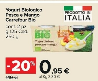 Carrefour Market Carrefour Bio Yogurt Biologico Pesca E Mango offerta